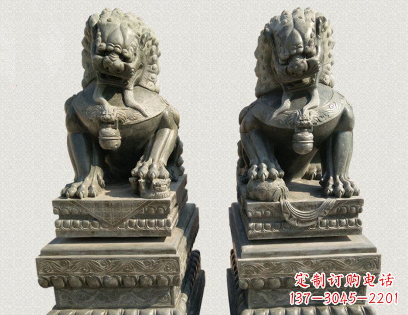 商丘狮子雕塑象征王者风范