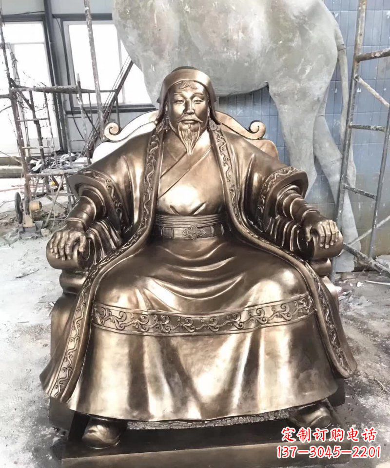 商丘成吉思汗铜雕——象征着蒙古强大力量