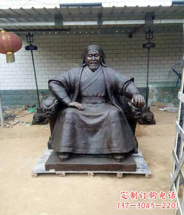 商丘成吉思汗铜雕古代伟人