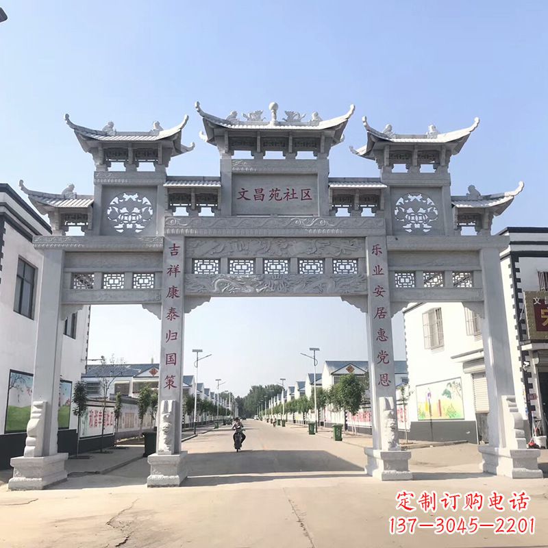 商丘社区四柱雕塑——缅怀老北京的文化精髓
