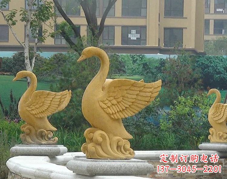 商丘天鹅雕塑美丽的园林装饰