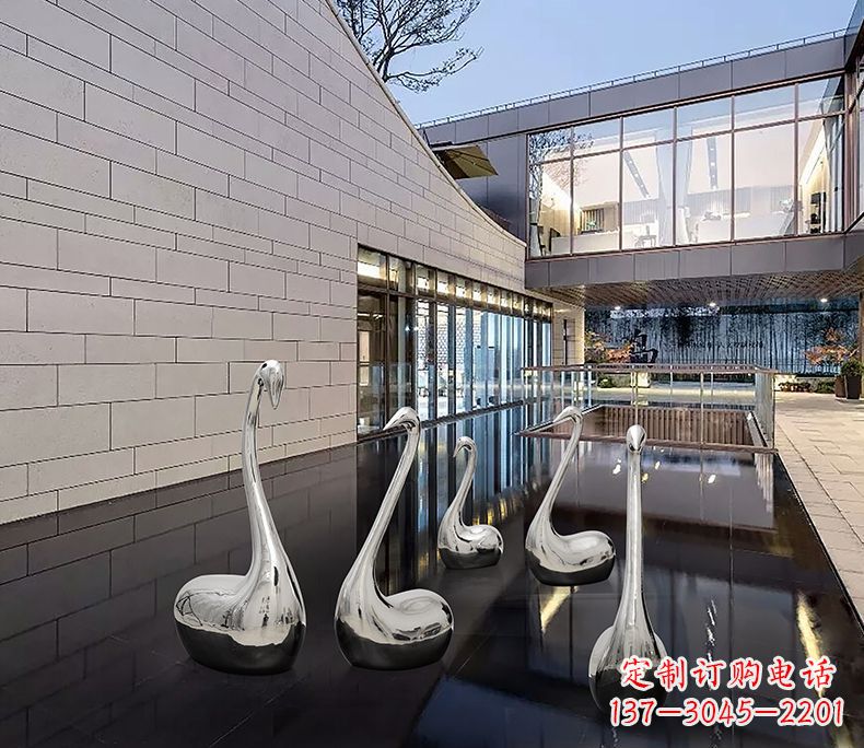 商丘质朴无华的不锈钢天鹅雕塑