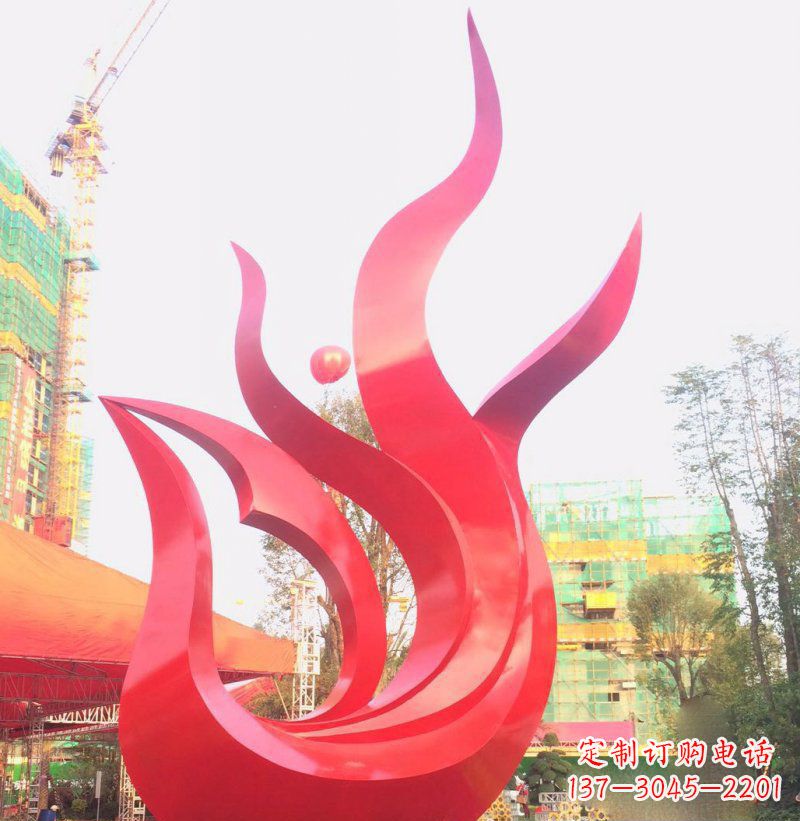 商丘抽象凤凰广场不锈钢雕塑