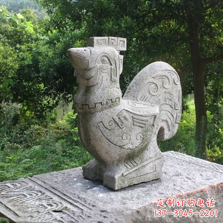 商丘抽象生肖酉鸡动物石雕塑