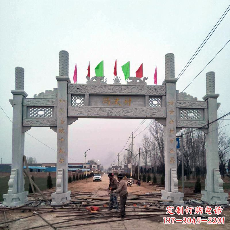 商丘传承古老石牌坊雕塑