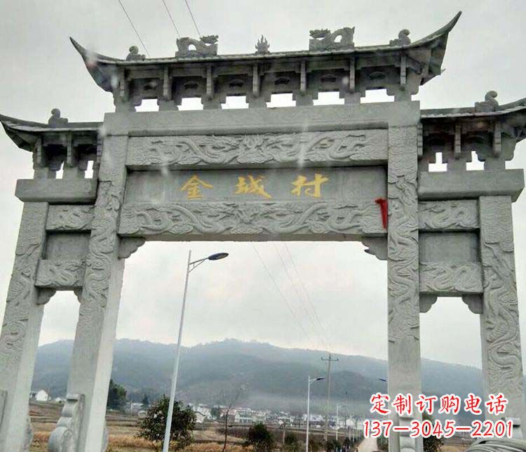 商丘该牌坊雕塑。