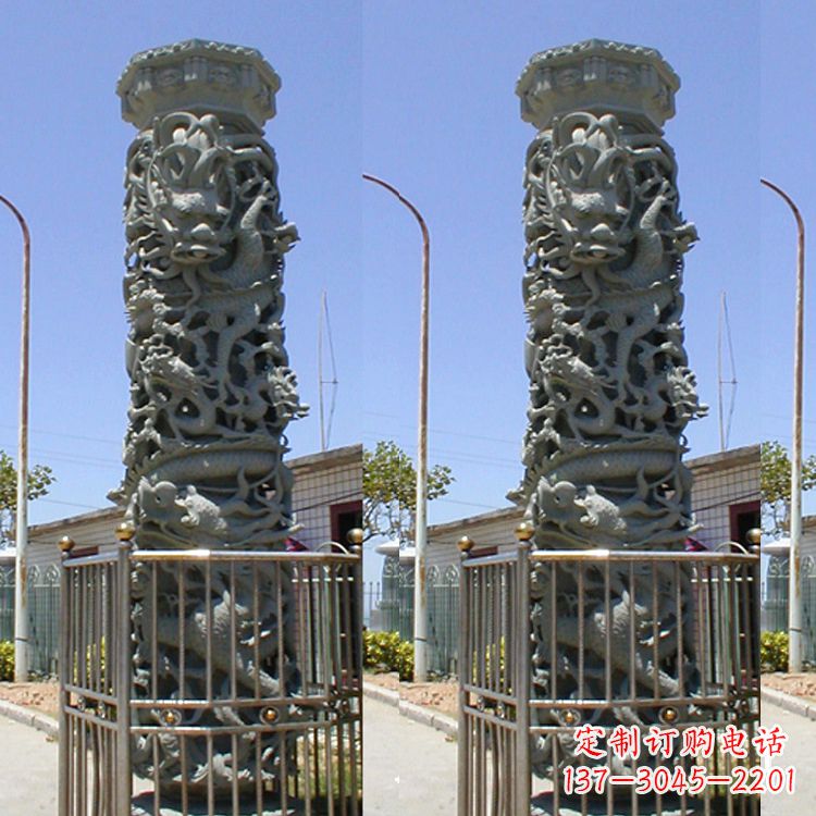 商丘精美的大理石龙柱雕塑