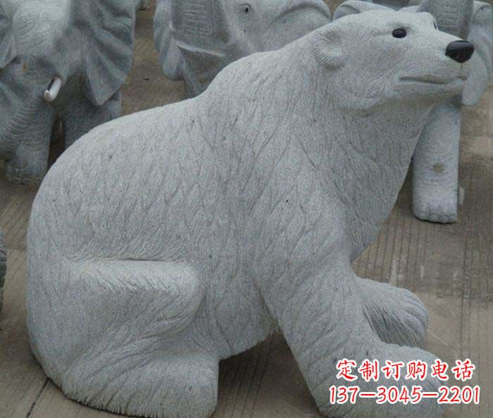 商丘精美大理石雕刻的北极熊