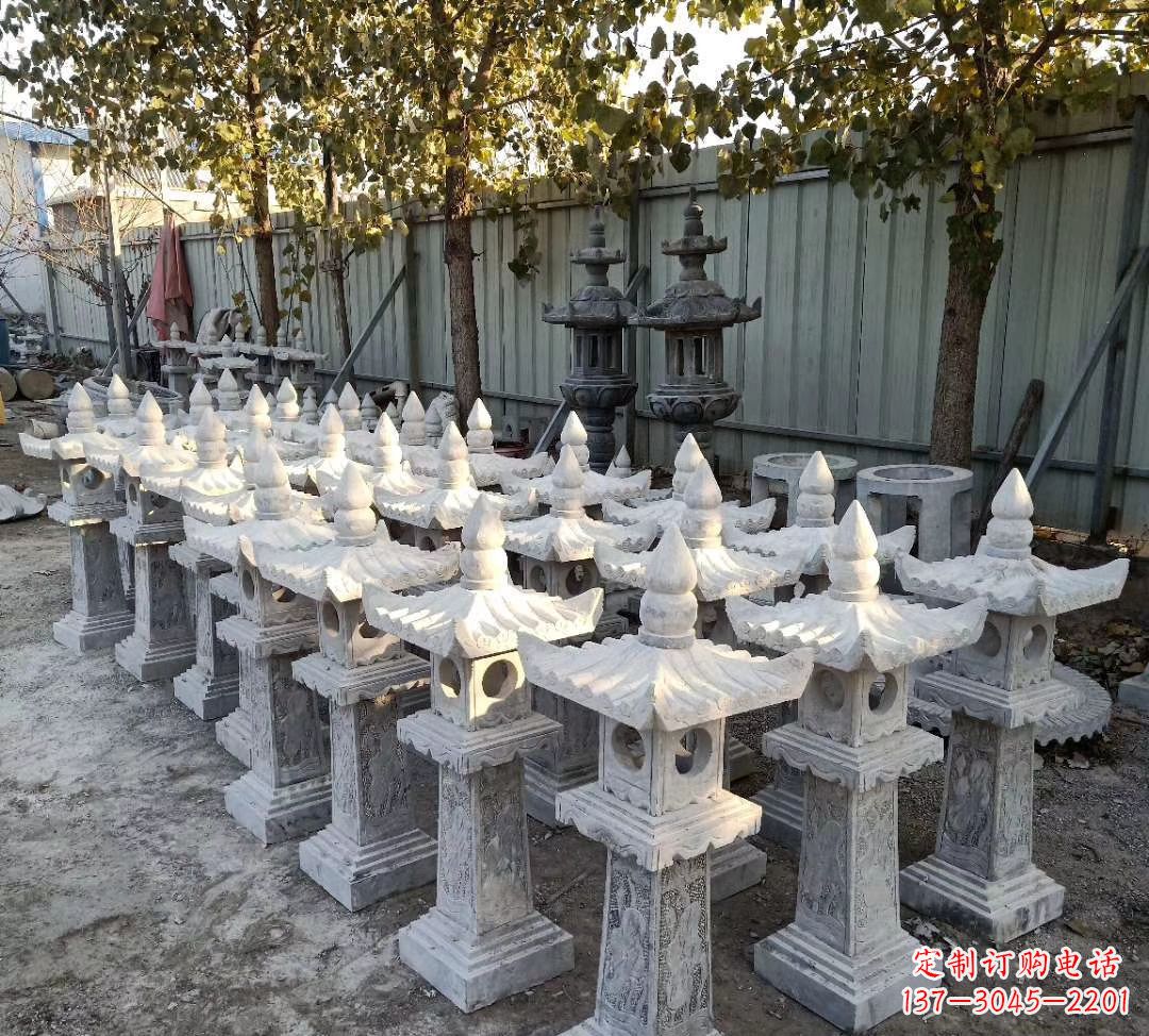 商丘优雅摩登,大理石公园石灯雕塑