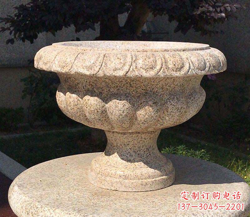 商丘大理石花钵公园花盆石雕