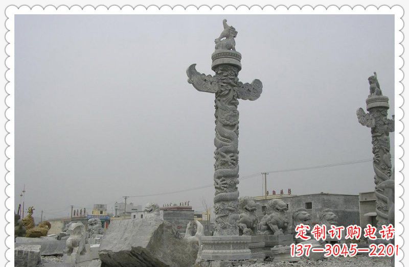 商丘精致雕刻，大理石华表雕塑