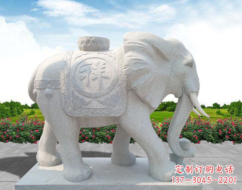 商丘精美大理石大象雕塑