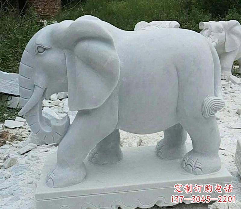 商丘精雕细琢的大理石大象雕塑