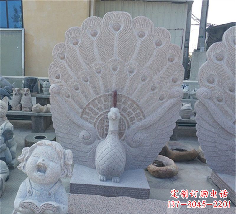 商丘大理石孔雀开屏石雕