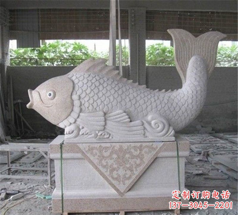 商丘精美大理石"鲤鱼"雕塑