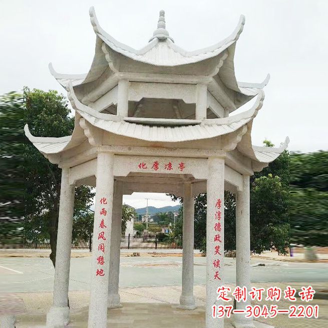 商丘大理石凉亭双层雕塑