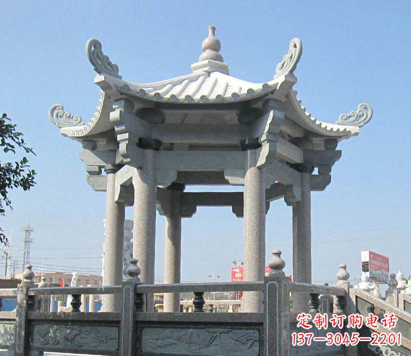 商丘大理石六角凉亭石雕,为您的家园带来浪漫情怀
