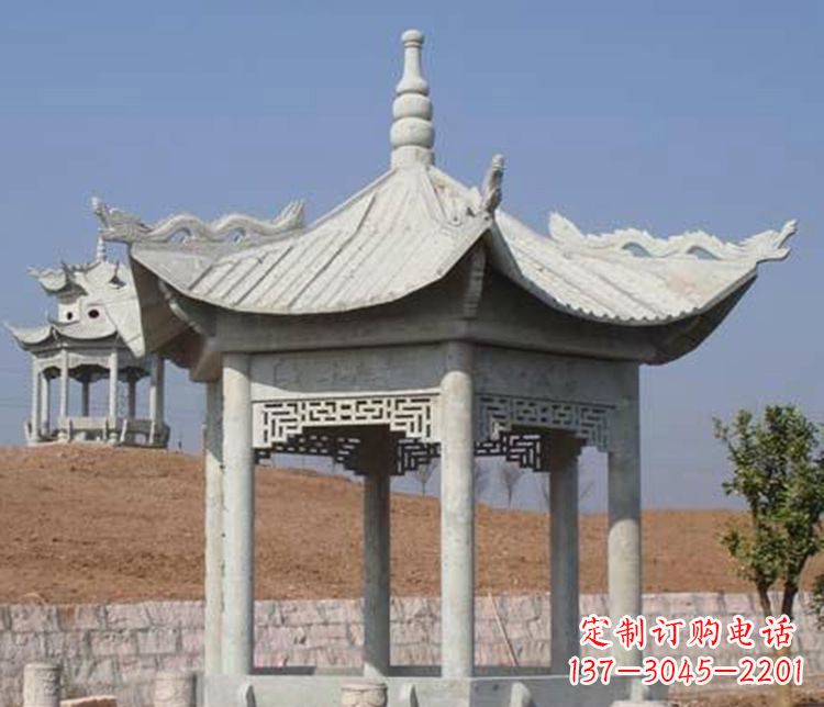 商丘精美大理石六角凉亭石雕