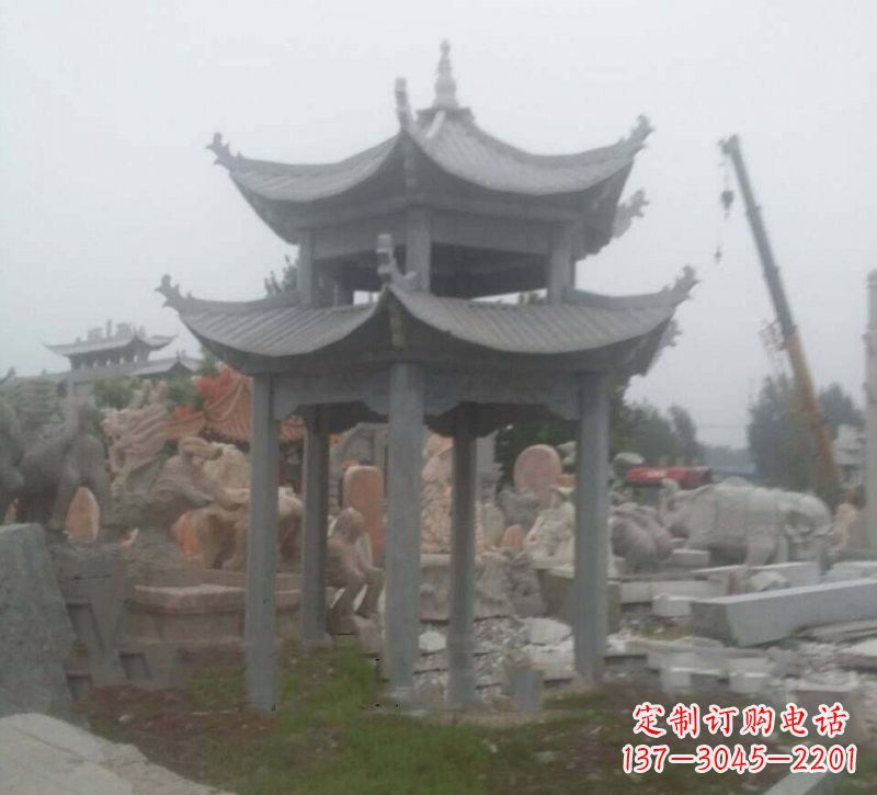商丘大理石六角凉亭石雕,精美绝伦