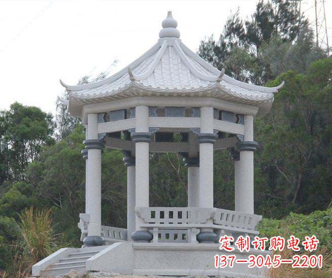 商丘大理石六角石雕凉亭营造舒适环境的完美体现