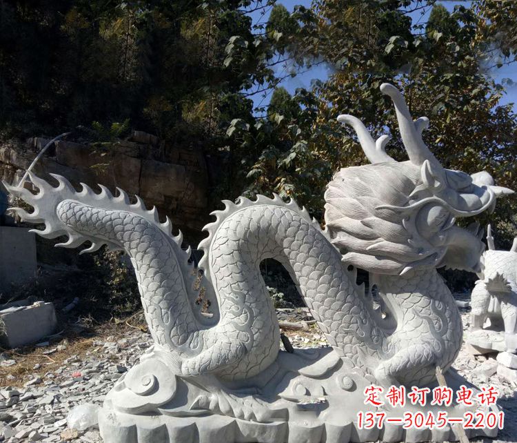 商丘精美大理石龙雕塑