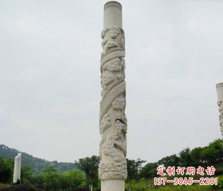 商丘大理石盘龙柱雕塑