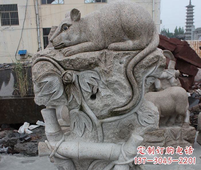 商丘大理石生肖鼠石雕