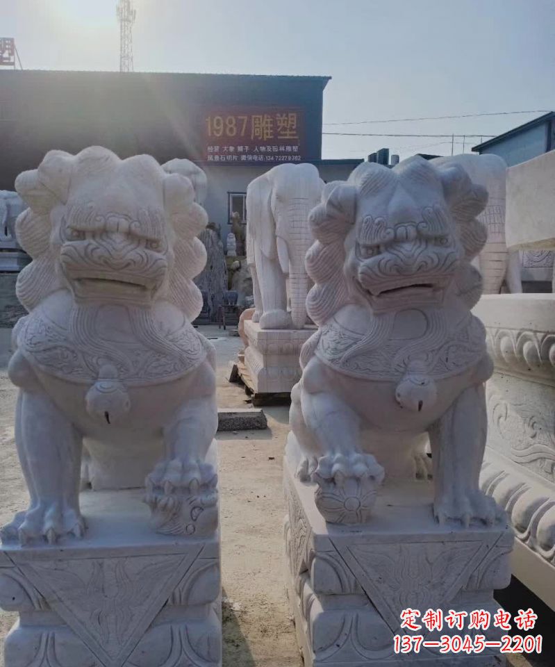 商丘大理石狮子雕塑，象征威严