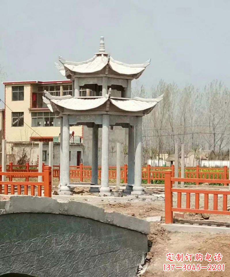 商丘大理石双层凉亭雕塑