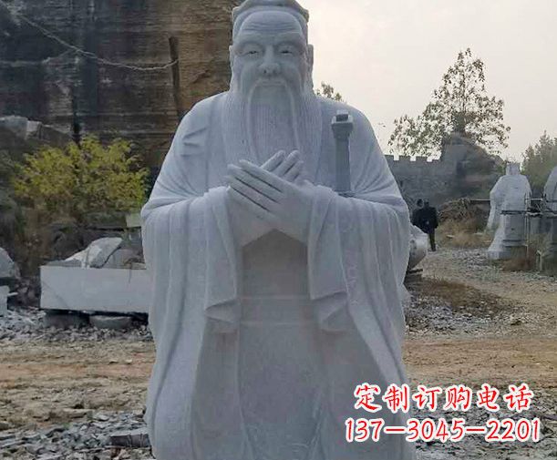 商丘高雅传统,孔子大理石雕塑