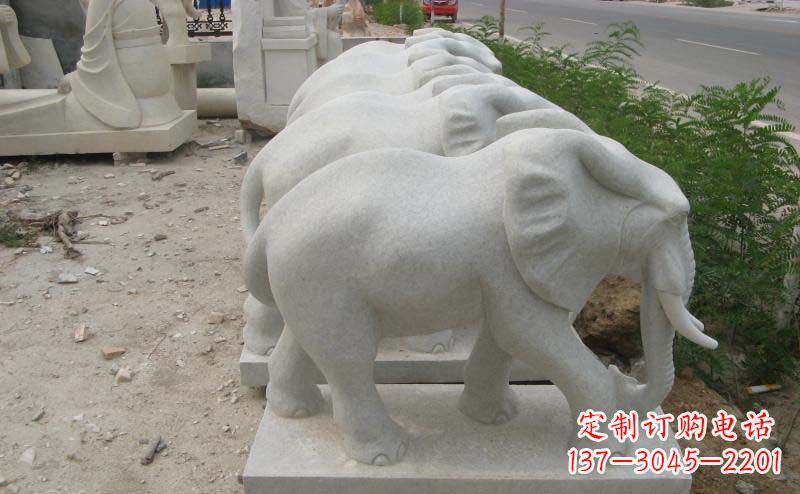 商丘大理石小象公园动物石雕
