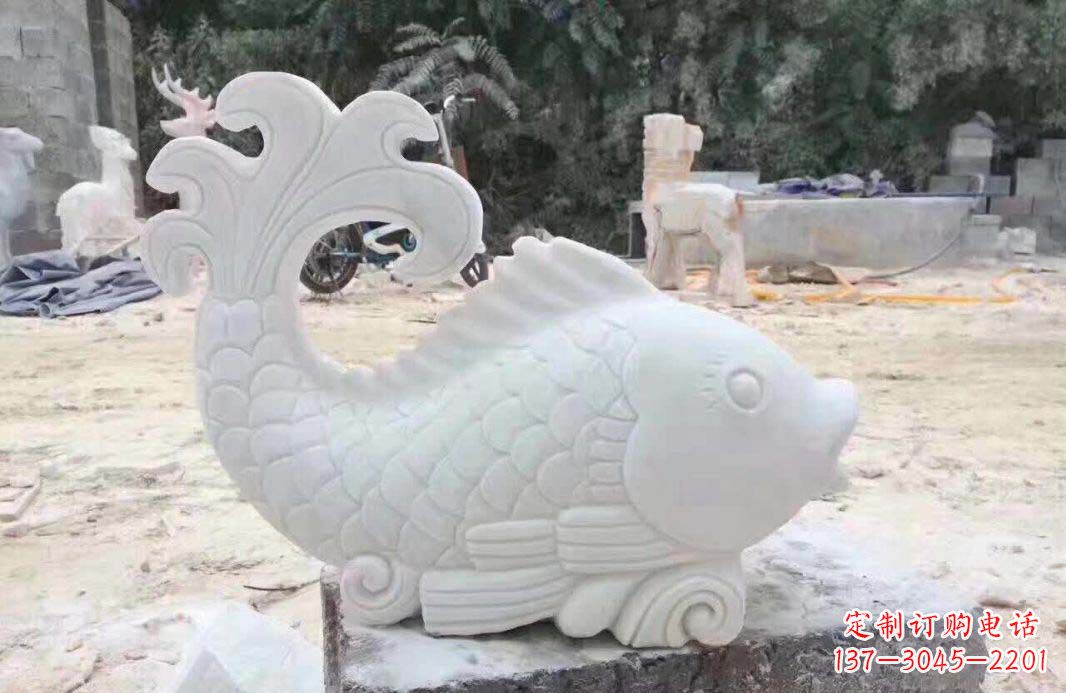 商丘大理石鱼喷泉雕塑装置