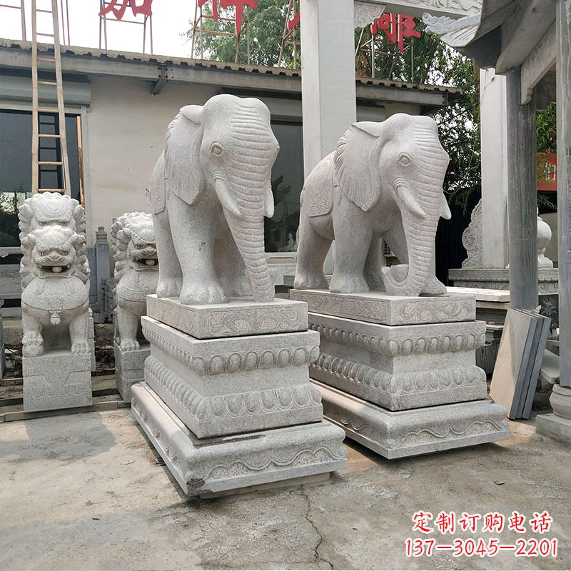 商丘大象石材喷水雕塑