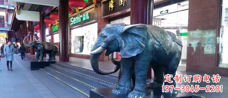 商丘大象铜雕企业门口动物雕塑