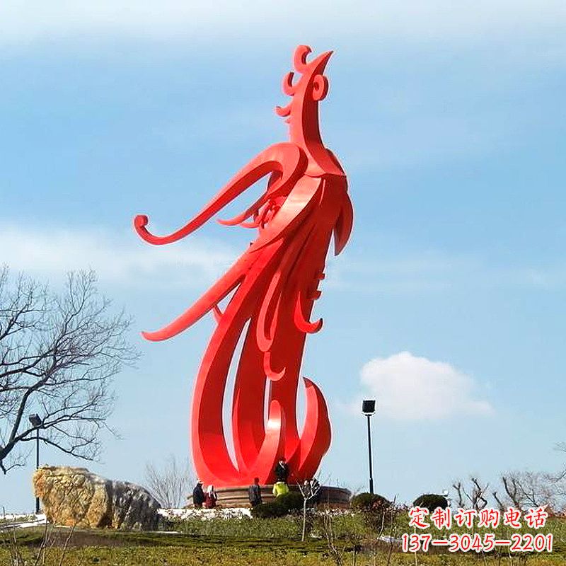 商丘凤凰不锈钢雕塑,增添景区魅力