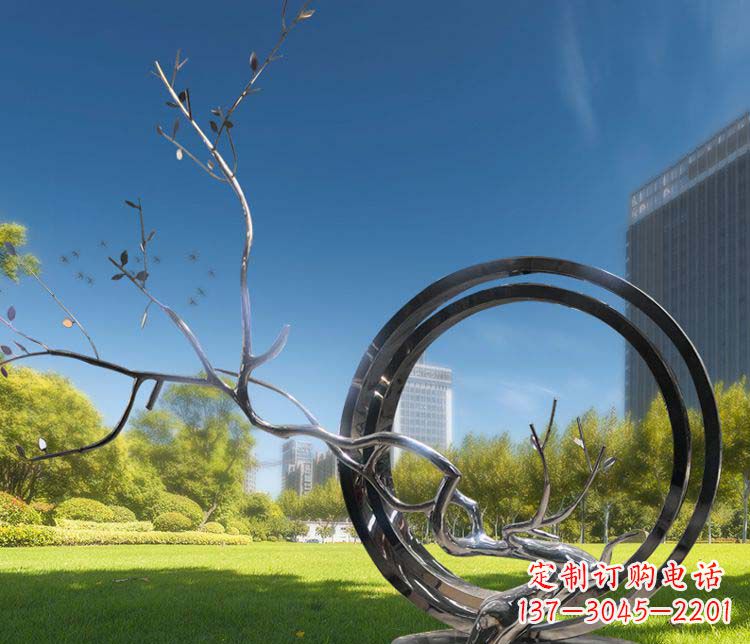 商丘大型不锈钢圆环景观雕塑
