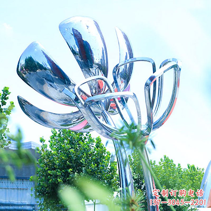 商丘大型户外园林不锈钢玫瑰花创意雕塑