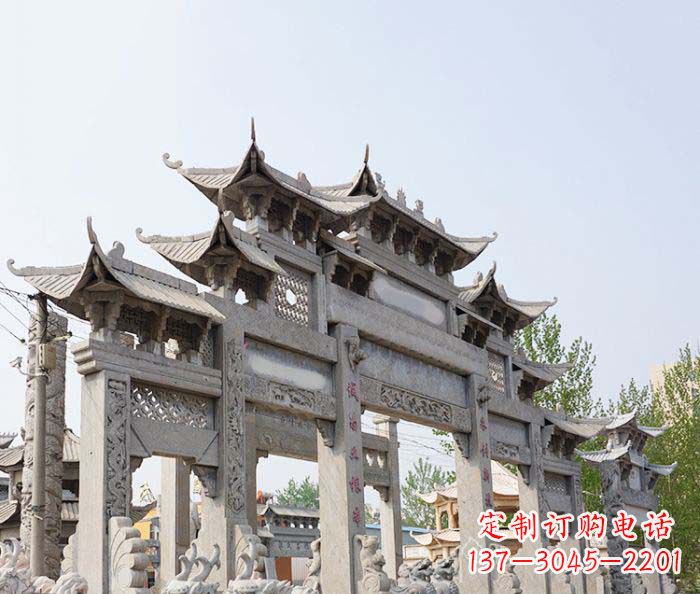 商丘特大型五门石雕牌楼