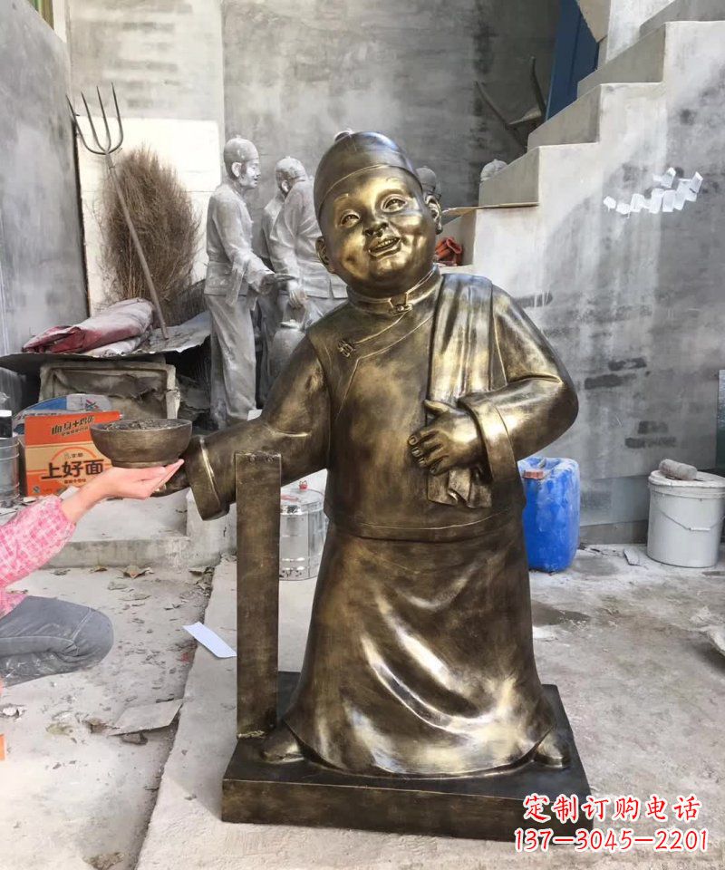 商丘店小二铜雕——精美精致的人物雕塑