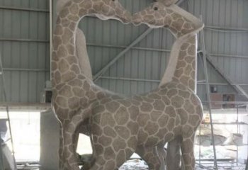 商丘大理石艺术精美长颈鹿雕塑