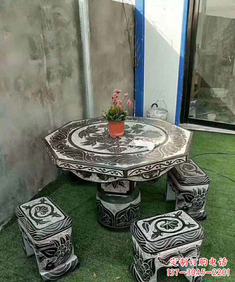 商丘多边形石头桌凳雕塑