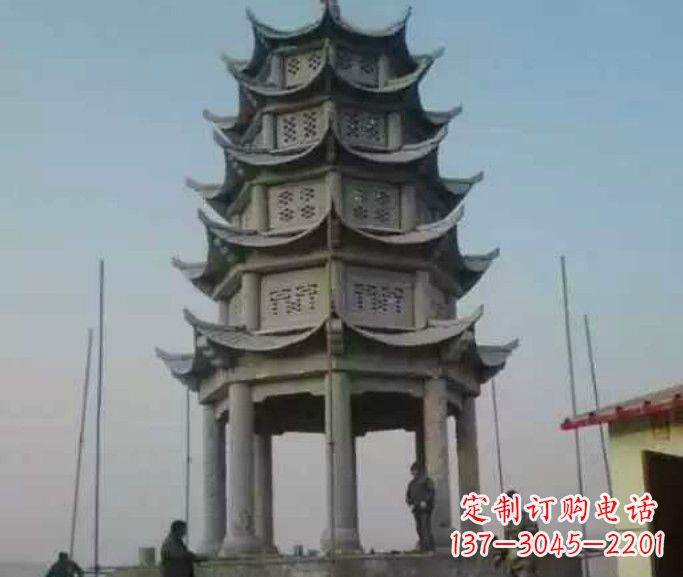 商丘精美绝伦的多层凉亭石雕