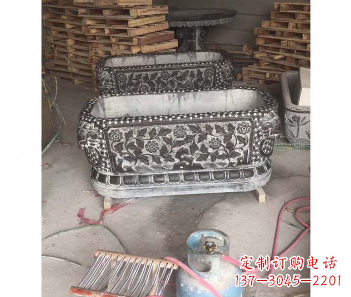 商丘方形仿古石水缸 (2)