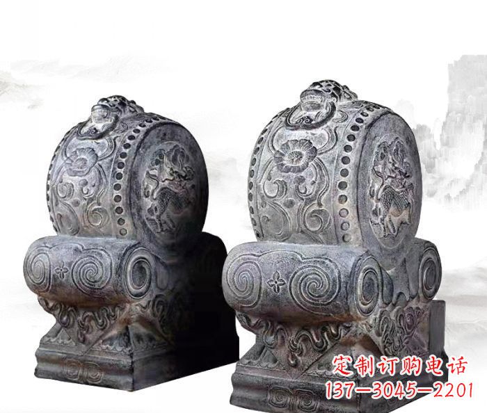 商丘仿古抱鼓石门墩雕塑