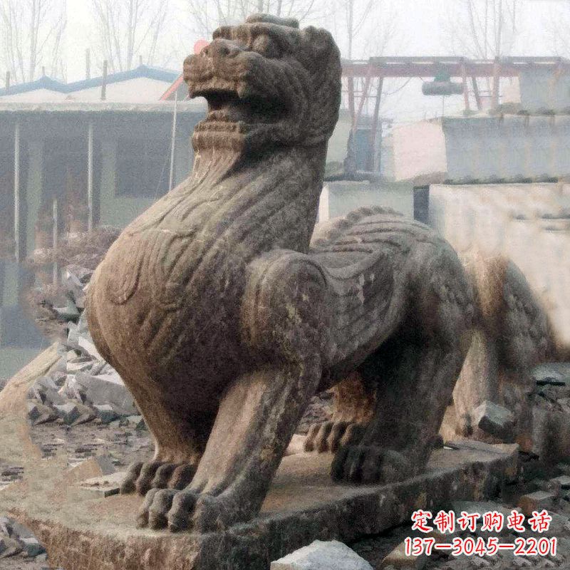 商丘中领雕塑狴犴青石雕塑融入古代神话的历史文化风格