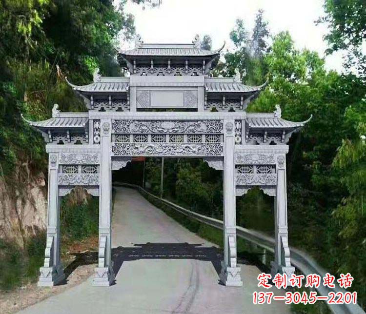 商丘仿古三门牌坊石雕