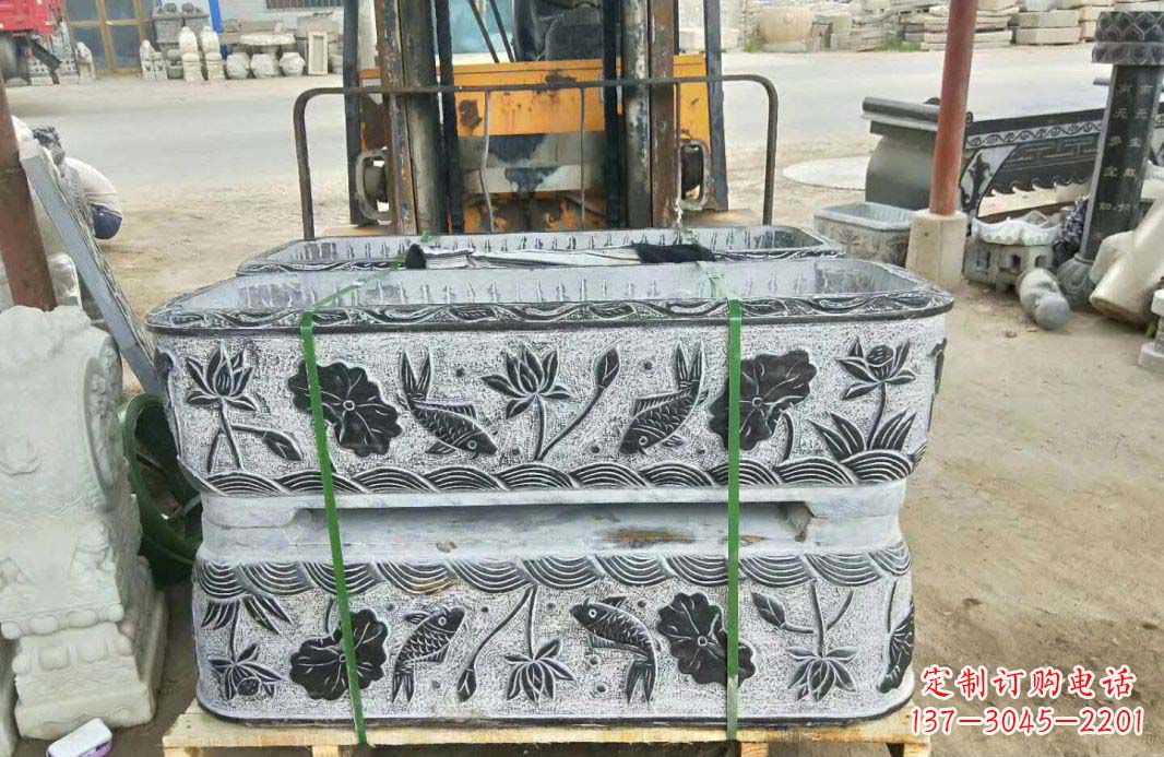 商丘精美古典仿古石水缸雕塑