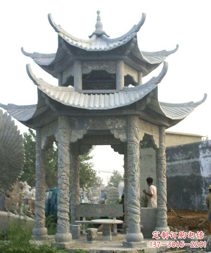 商丘传统工艺石雕凉亭,精美细致,给你温馨家园