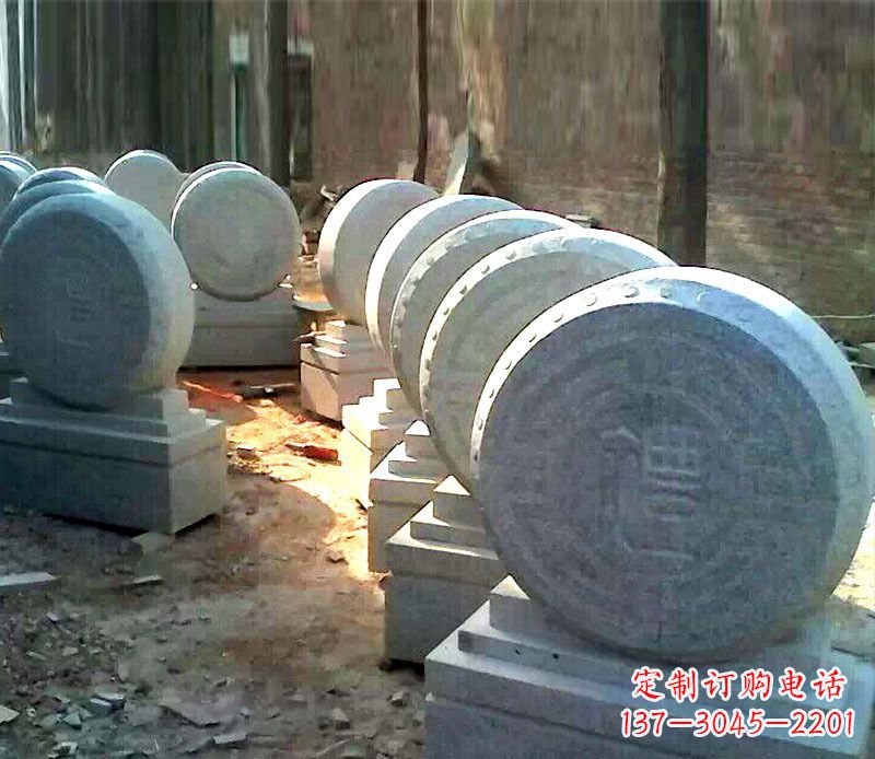 商丘仿古石门墩招财抱鼓石雕