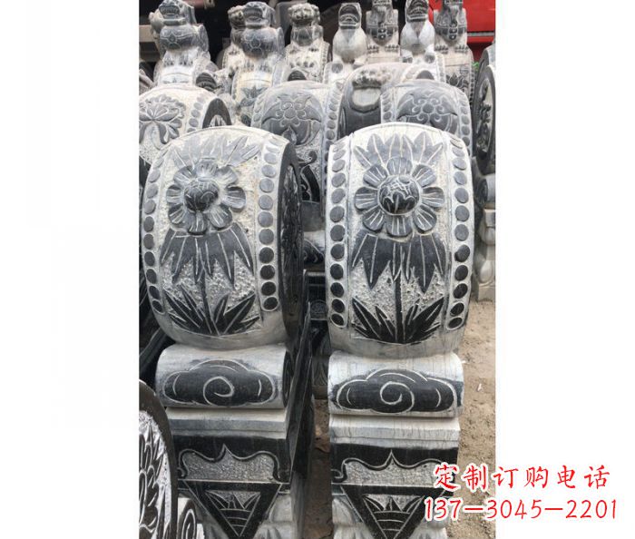 商丘仿古石门墩镇宅抱鼓石雕塑